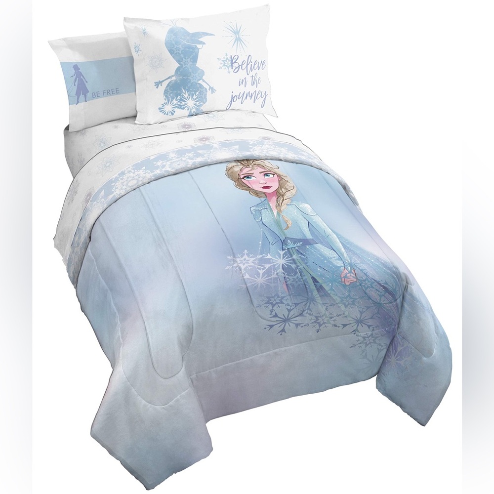 NEW Official Licensed Disney Frozen Elsa 5 Piece Twin Bed Comforter Set Bedding
